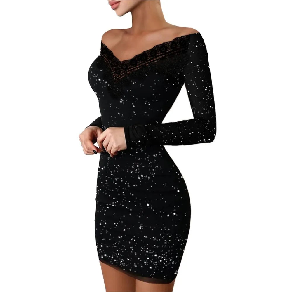 Lillymoda | Emely - Schulterfreies Paillettenkleid für Frauen