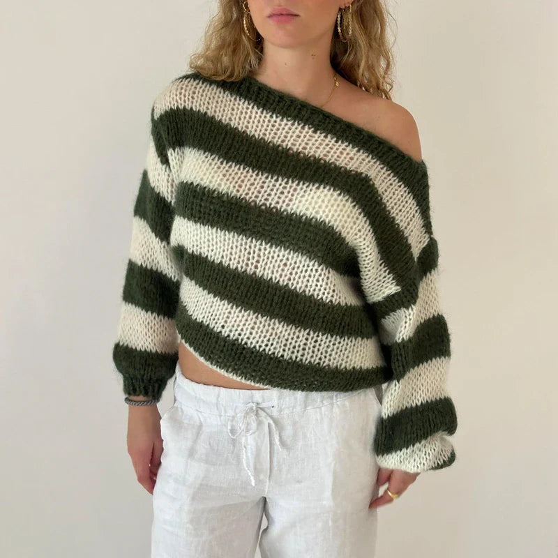 Lillymoda | Elissa - Gestreifter lockerer schicker Pullover