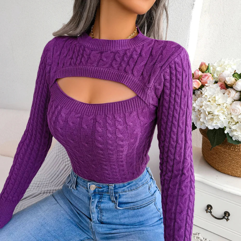 Lillymoda | Izabel - Lässiger Strickpullover mit Hohlmuster