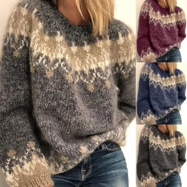 Lillymoda | Everly - Gestrickter Streifenpullover für Frauen