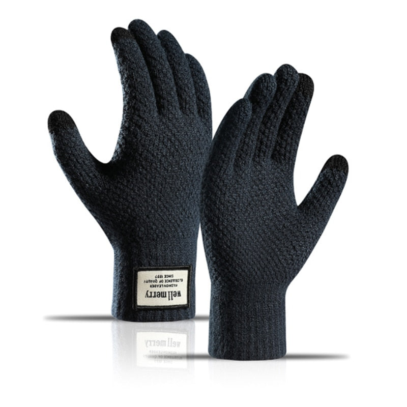 Handschuhe aus warmem Strick für Touchscreen und Radfahren
