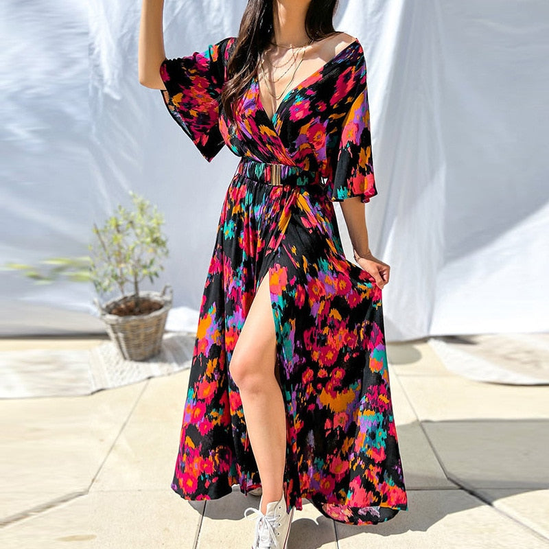 Lillymoda | Gladys - elegantes Boho Maxikleid