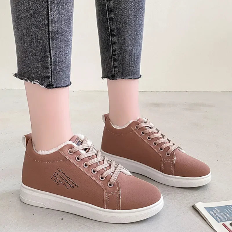 Lillymoda | Camella - Plüsch-Winterstiefel mit Schnürsenkeln