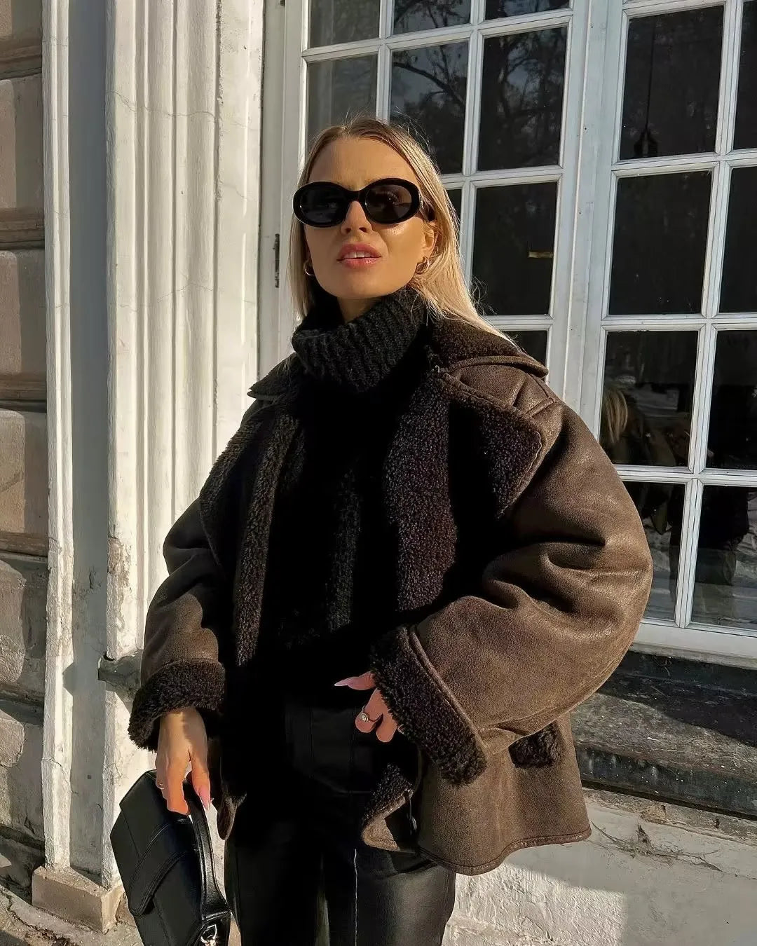 Lillymoda | Camila - Stylischer Winter-Ledermantel