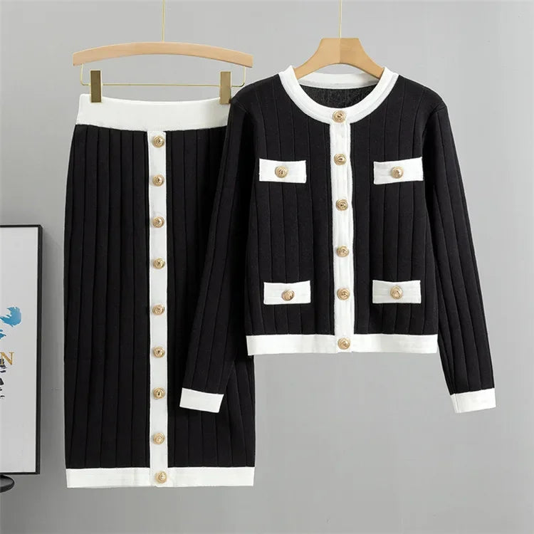 Lillymoda | Isabela - Vintage-Strick-Set [Blazer+Rock]