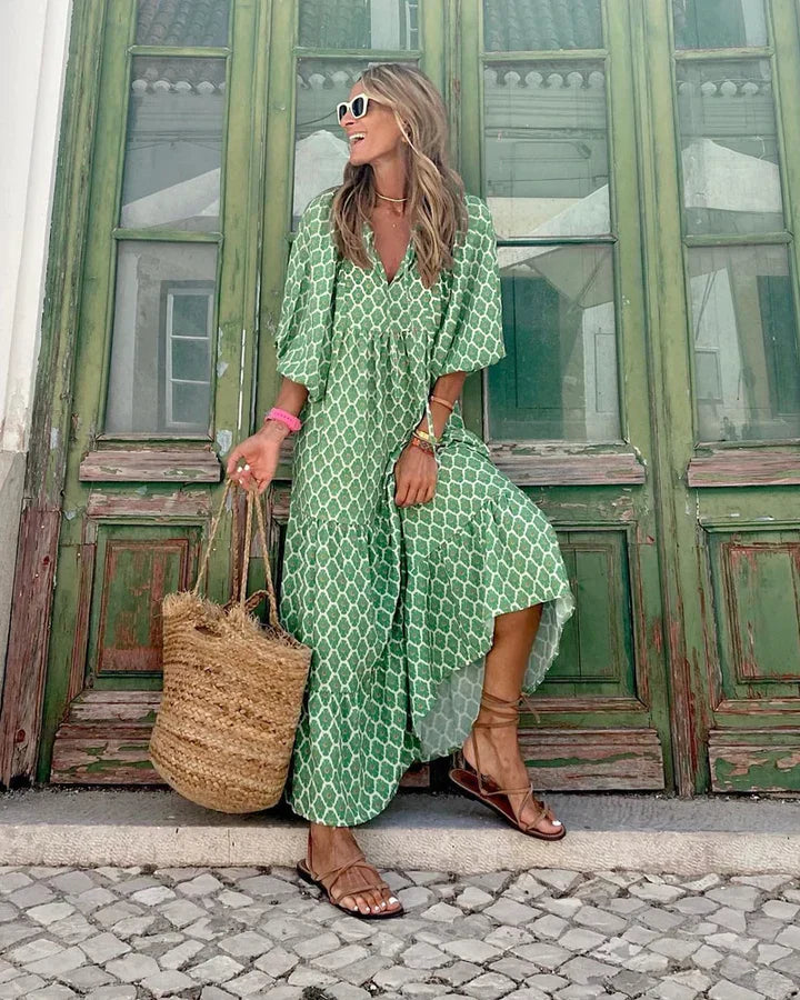 Lillymoda | Carmen - Lässiges bedrucktes Kleid mit fließendem Schnitt