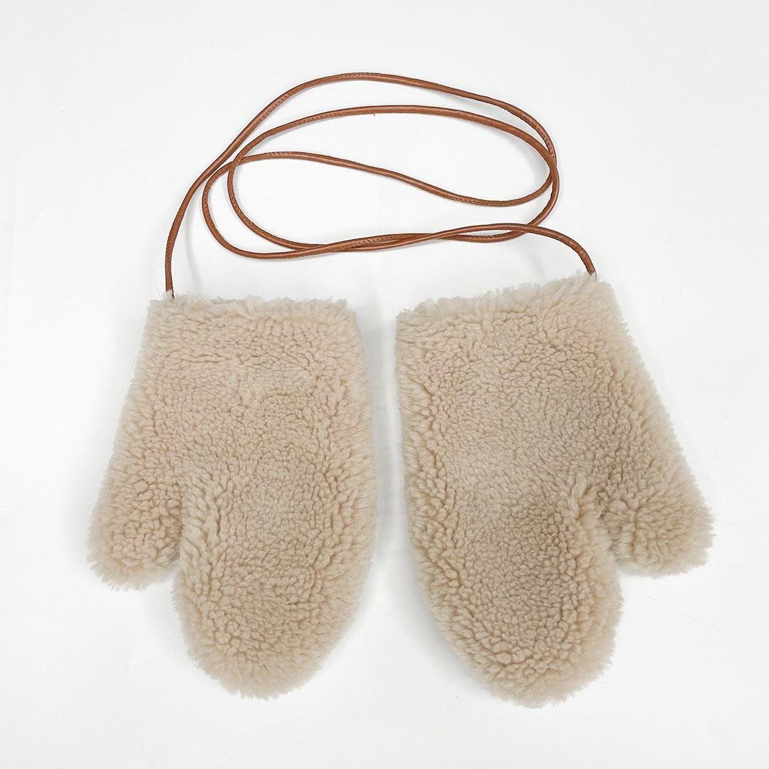 Handschuhe | Warme Teddybär-Handschuhe aus Schafwolle für Frauen, modisch und bequem