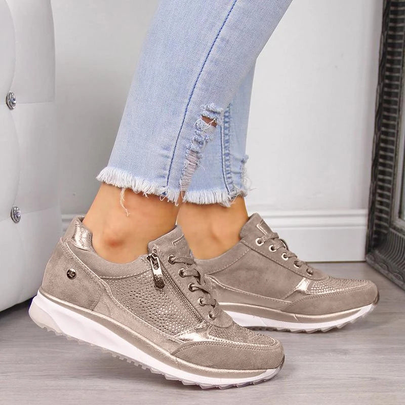 Lillymoda | Betsy - lässige Schnürschuhe mit Reißverschluss