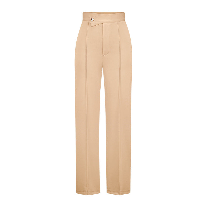 Hosen mit hoher Taille und weitem Bein für Frauen im eleganten Stil
