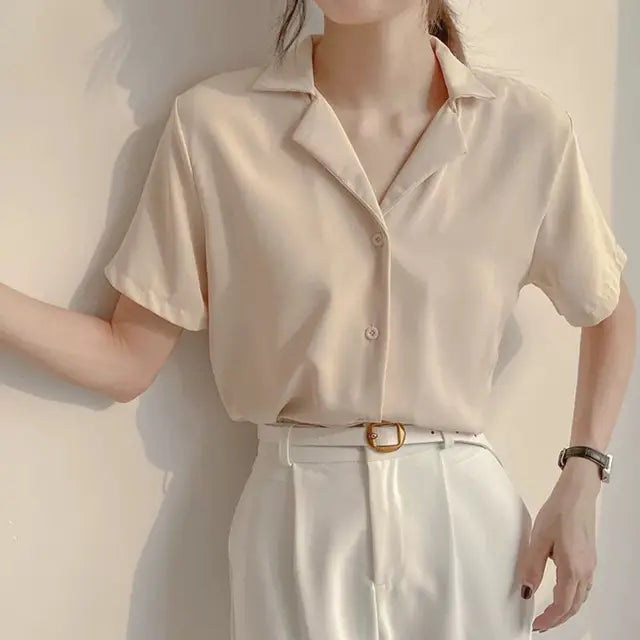 Lillymoda | Aurelia - V-Ausschnitt Retro Chic Hemd