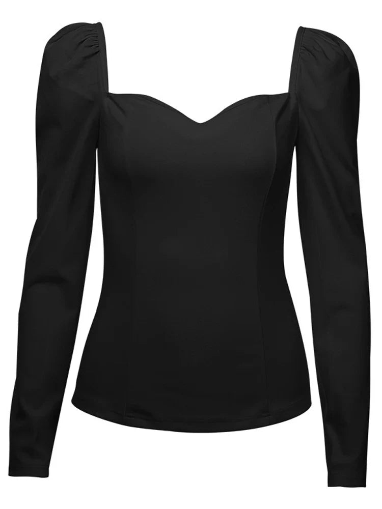 Lillymoda | Caroline - Stylisches Top mit Puffärmeln und V-Ausschnitt
