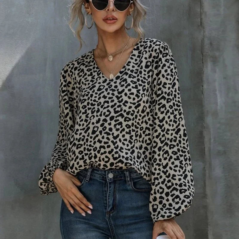Lillymoda | Coleen - Lässige Vintage Leoparden Bluse