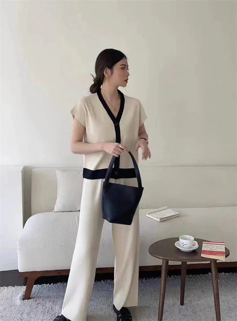 Lillymoda | Camille - Schickes Strickset [Oberteil+Hose]