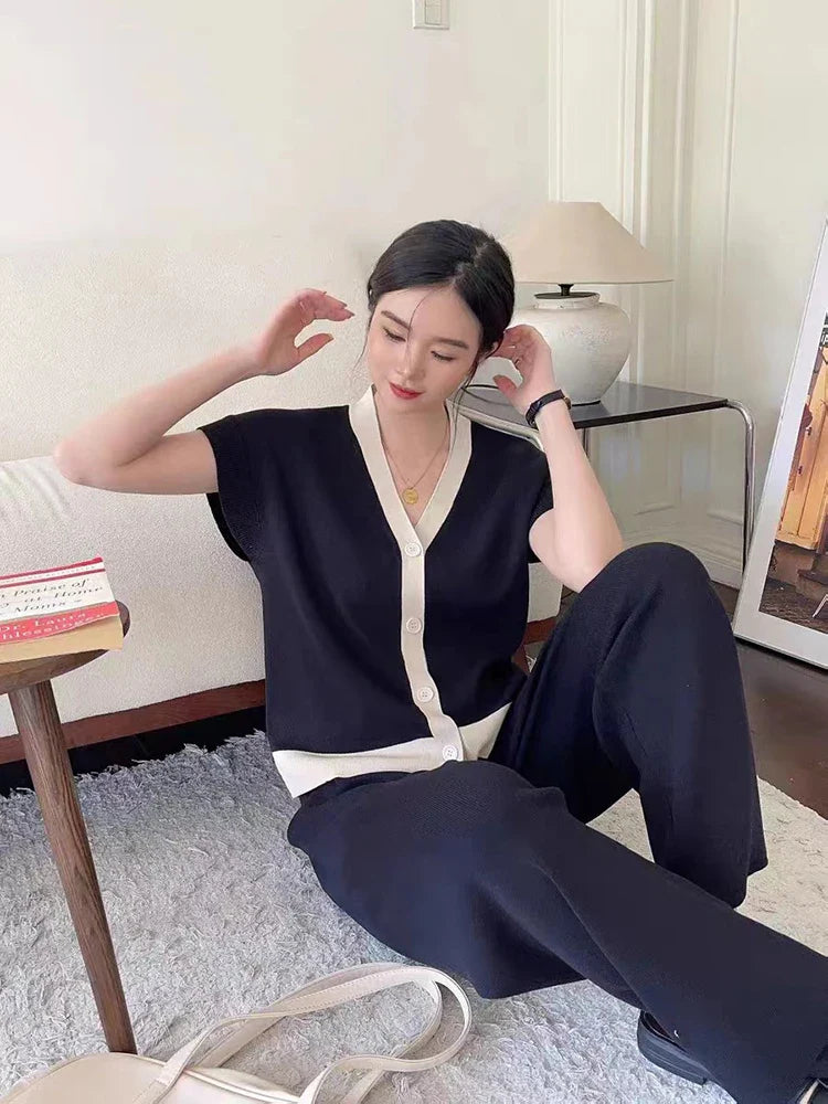 Lillymoda | Camille - Schickes Strickset [Oberteil+Hose]