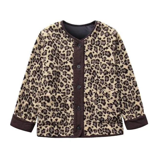 Lillymoda | Claire - Lässiger Leoparden-Plüschmantel
