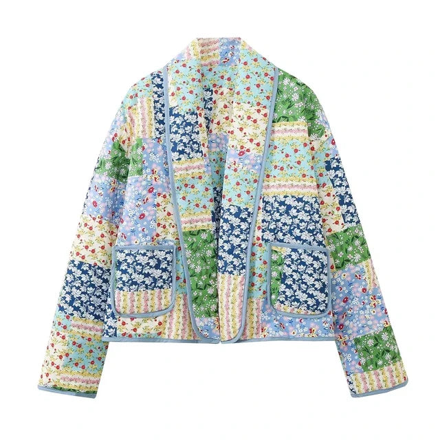 Lillymoda | Azariah - Vintage O-Ausschnitt Bedruckter Mantel