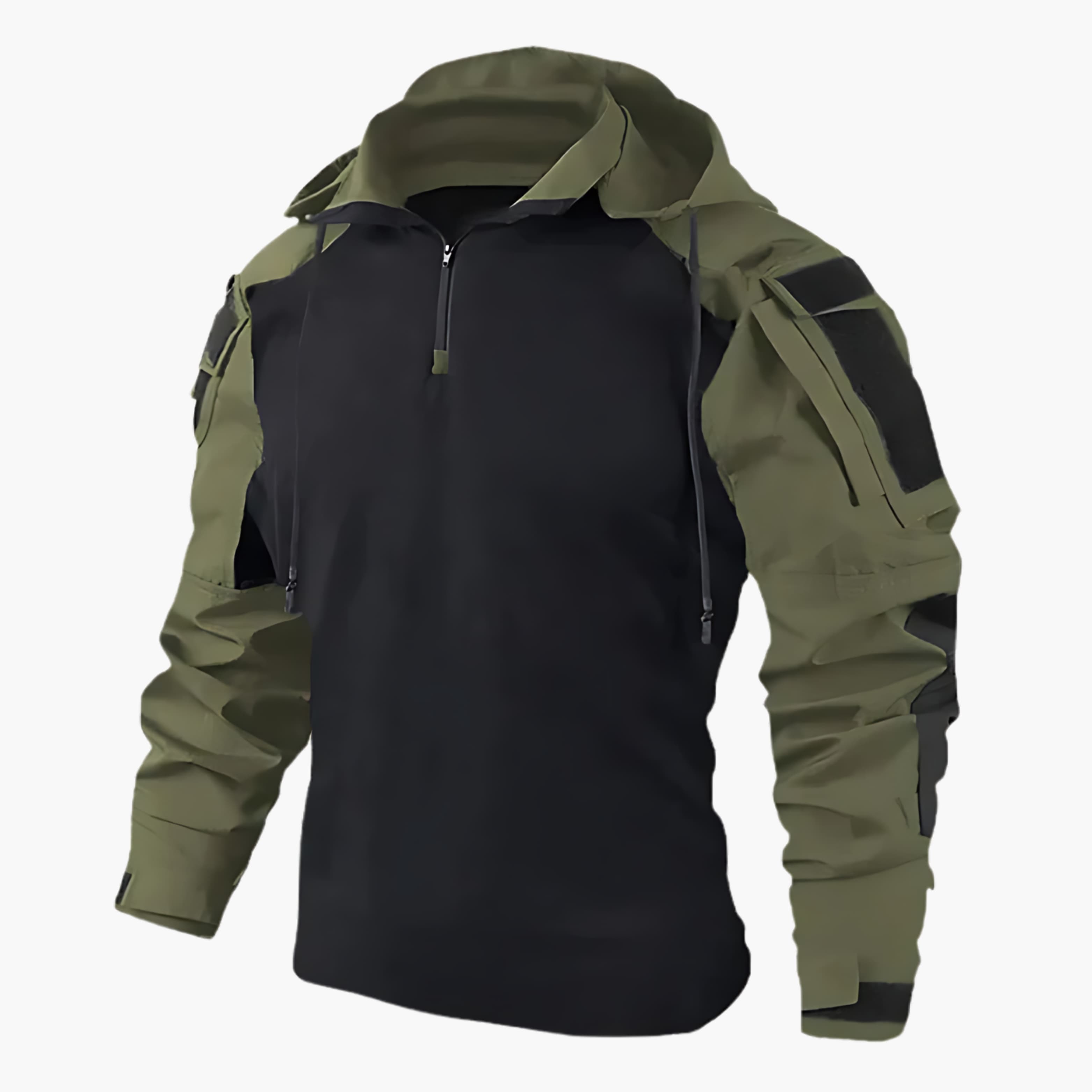 Taktische Jacke | Halb-Reißverschluss | Kapuze | Militärjacke | Herrenbekleidung