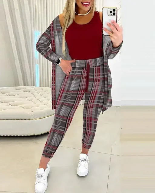 Lillymoda | Jessica - Elegantes Kariertes Set [Blazer+Hose]