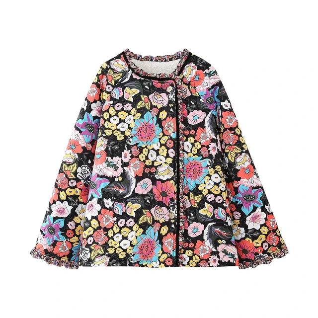 Lillymoda | Charlee - Vintage Pint Mantel mit O-Ausschnitt