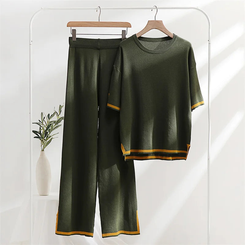 Lillymoda | Evangeline - Stilvolles Elegantes Strickset [Oberteil+Hose]