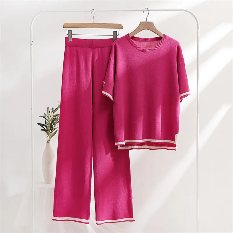 Lillymoda | Evangeline - Stilvolles Elegantes Strickset [Oberteil+Hose]