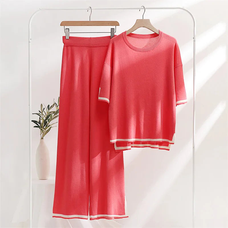 Lillymoda | Evangeline - Stilvolles Elegantes Strickset [Oberteil+Hose]