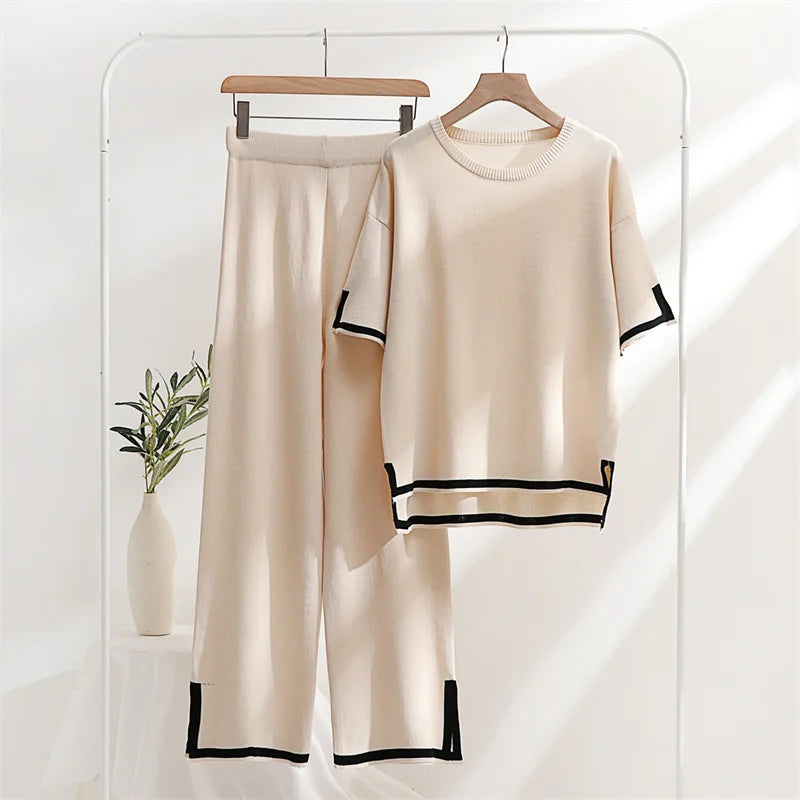 Lillymoda | Evangeline - Stilvolles Elegantes Strickset [Oberteil+Hose]