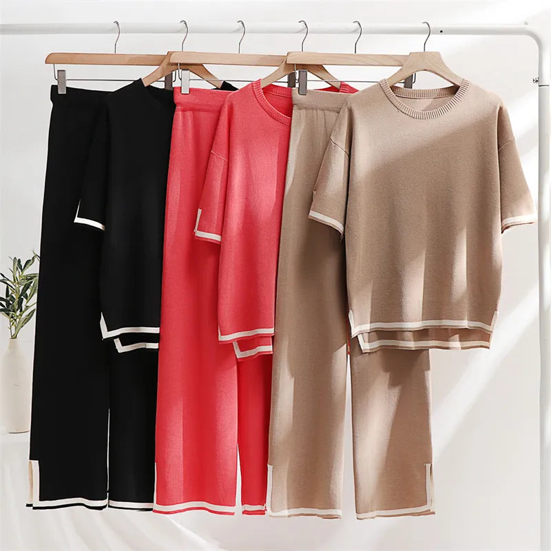 Lillymoda | Evangeline - Stilvolles Elegantes Strickset [Oberteil+Hose]