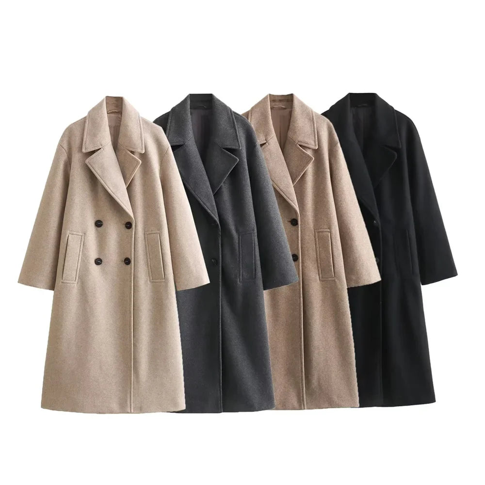 Lillymoda | Brittany - Stilvoller Lockerer Langer Mantel