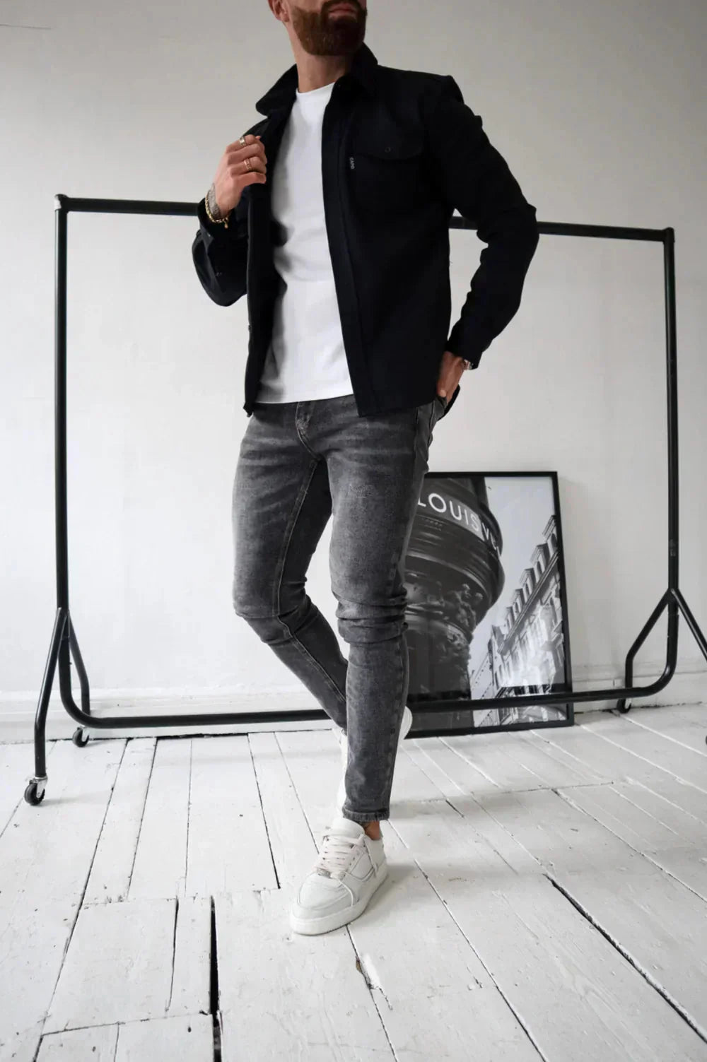 Überhemd - Button-Up - Langarm - Hemdjacke - Herrenjacke