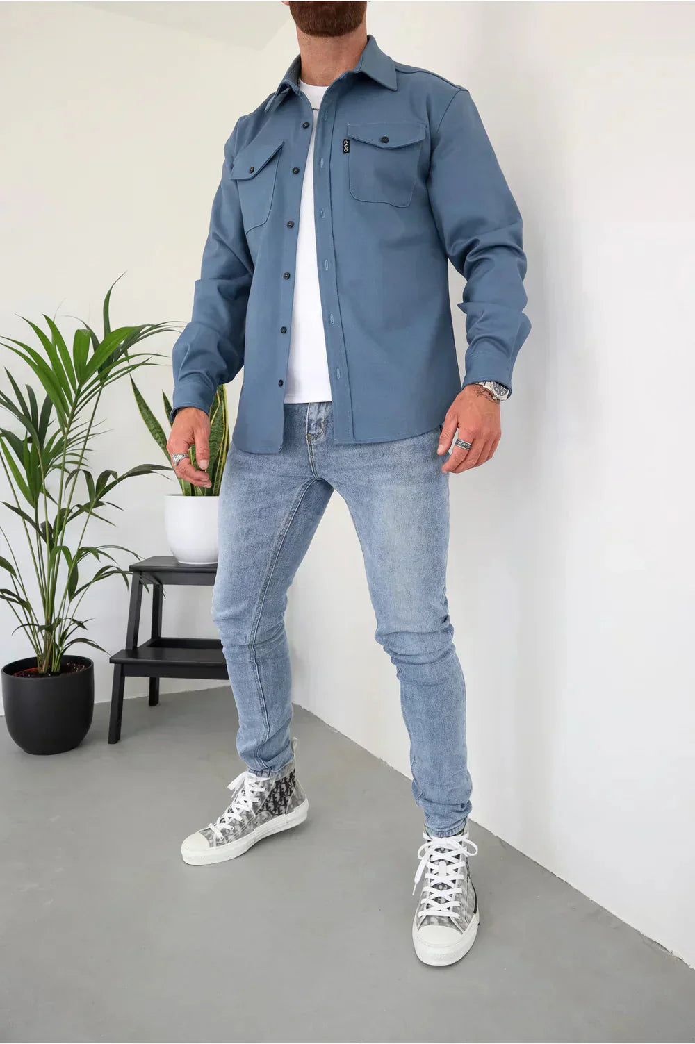 Überhemd - Button-Up - Langarm - Hemdjacke - Herrenjacke