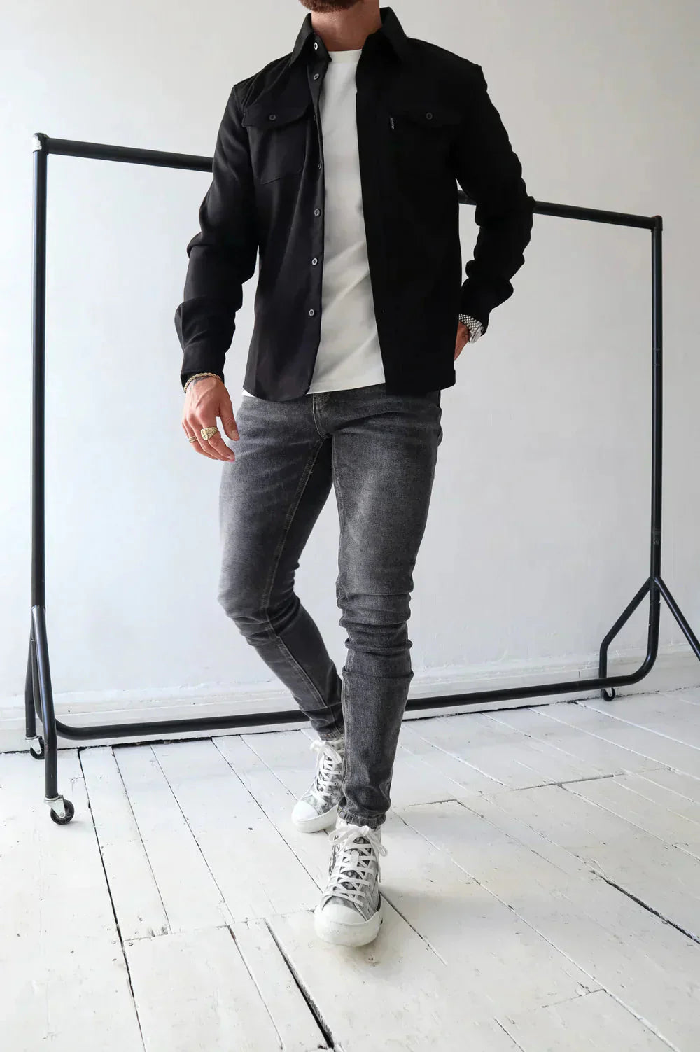 Überhemd - Button-Up - Langarm - Hemdjacke - Herrenjacke