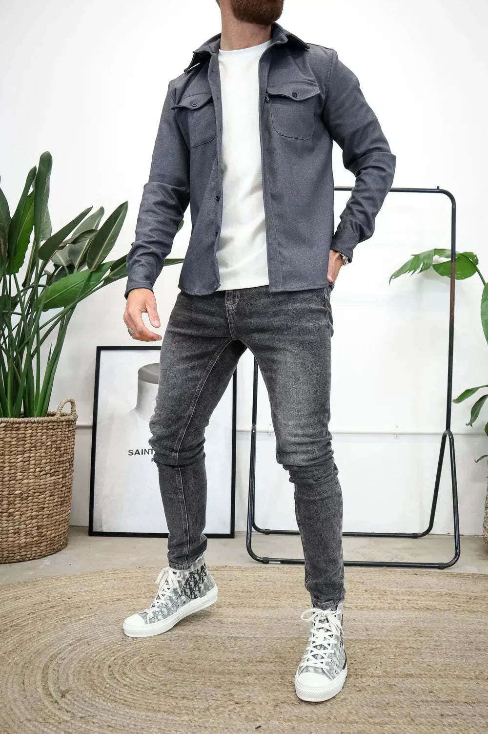 Überhemd - Button-Up - Langarm - Hemdjacke - Herrenjacke