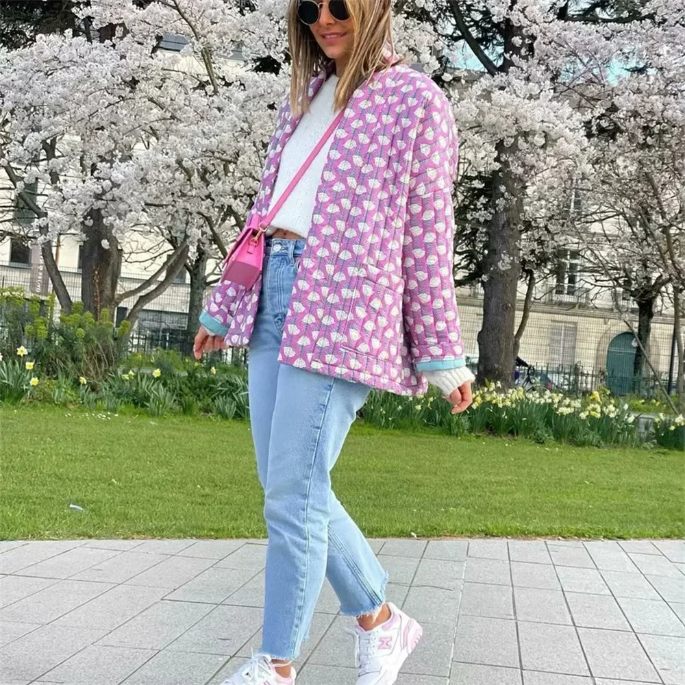 Lillymoda | Georgia - Stylische bedruckte Strickjacke