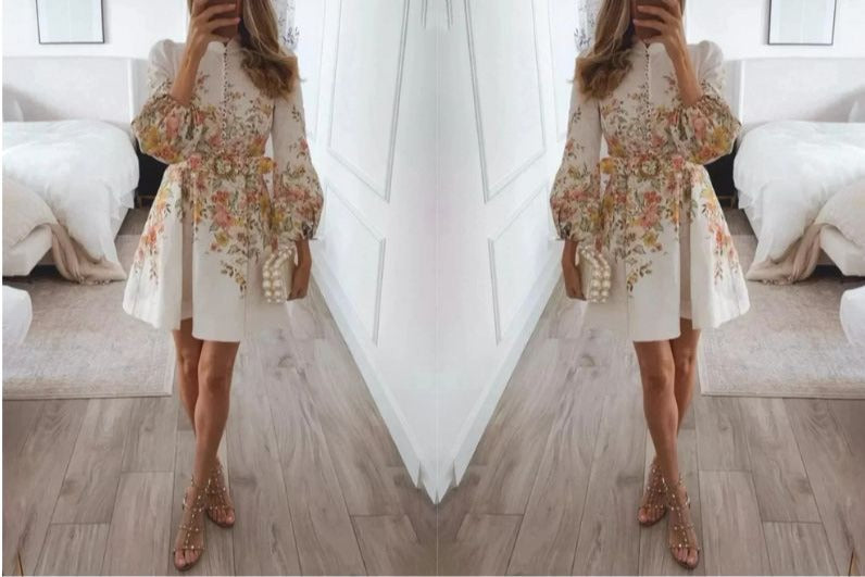 Lillymoda | Charlotte - langärmliges Blumenkleid