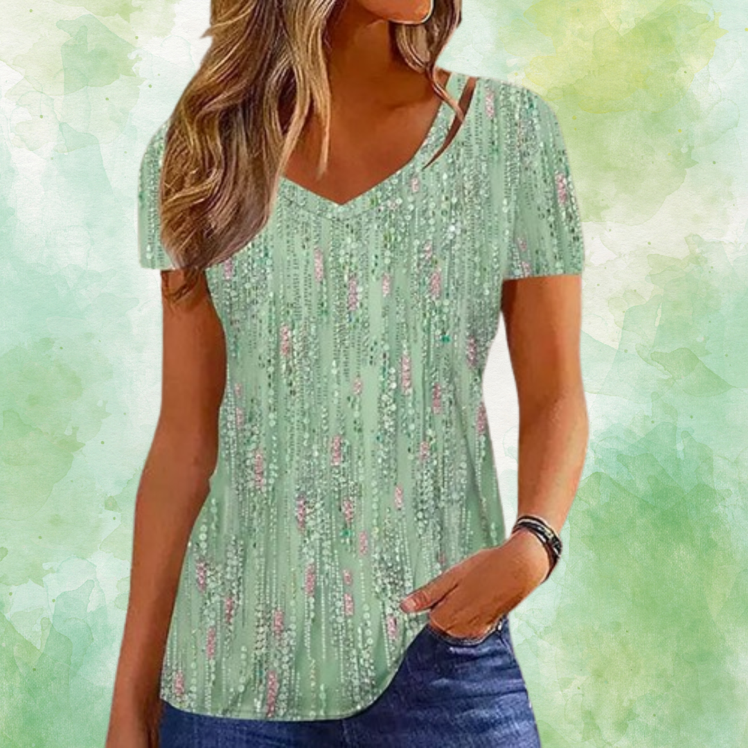 Lillymoda | Clarissa - modisches bedrucktes Sommeroberteil