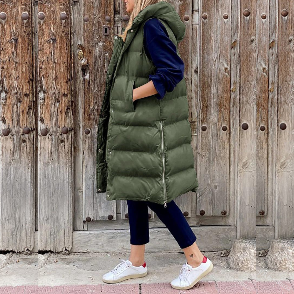 Lillymoda | Emelia - Lange ärmellose Jacke mit Kapuze