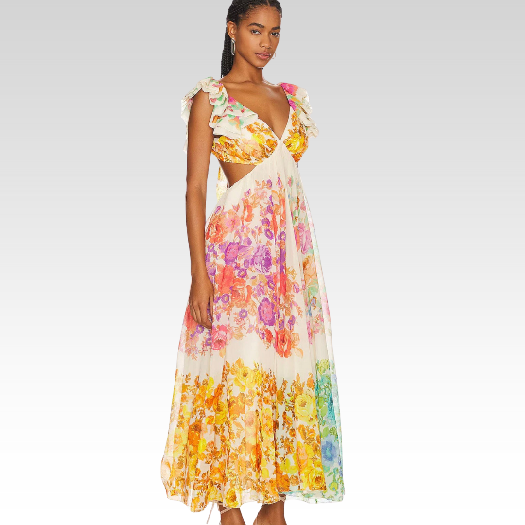 Sommerkleid mit Blumenmuster luftig elegant Damen – Miralyn