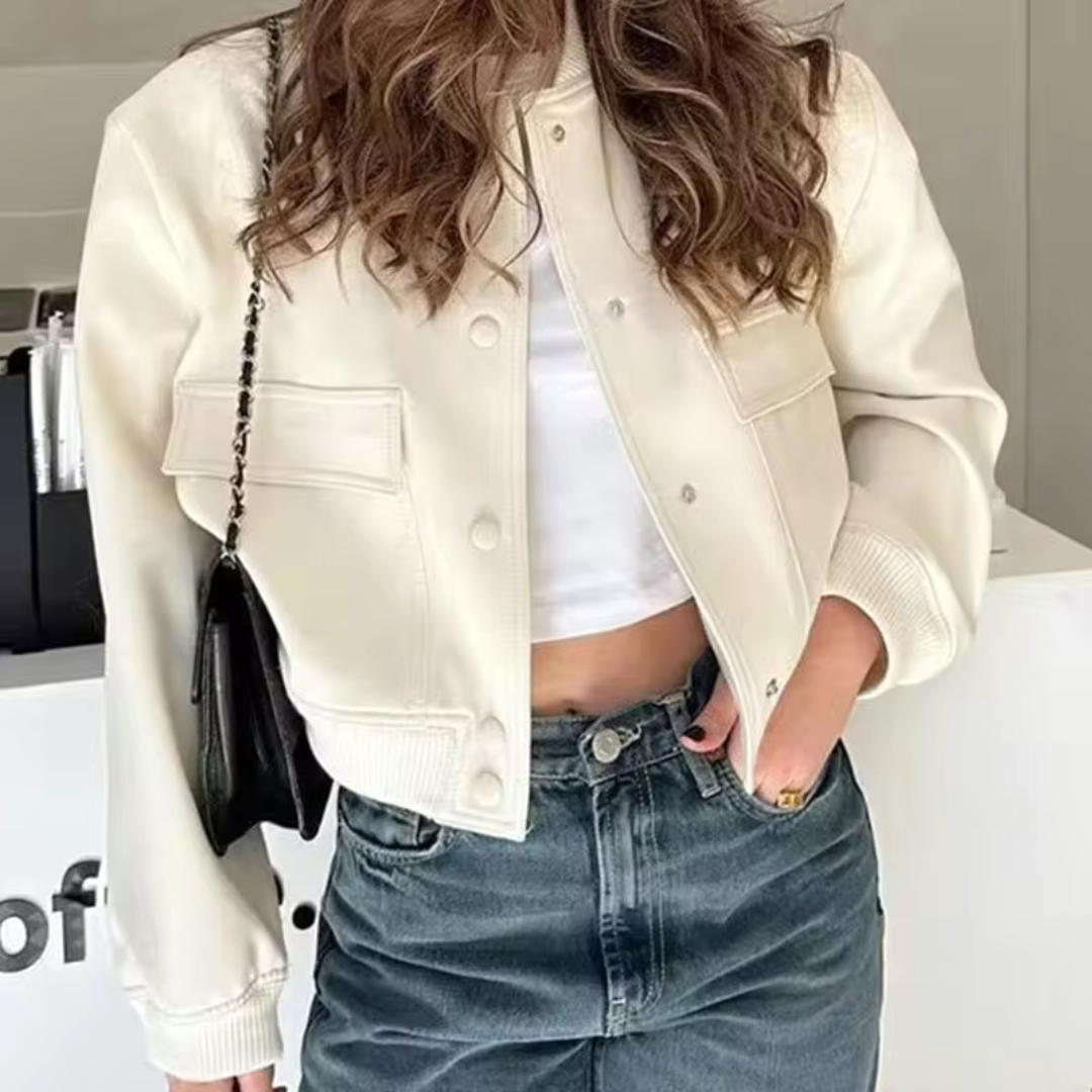 Gisela Jacke | Stylische Kurz Geschnittene Langarmjacke mit Schlanker Passform