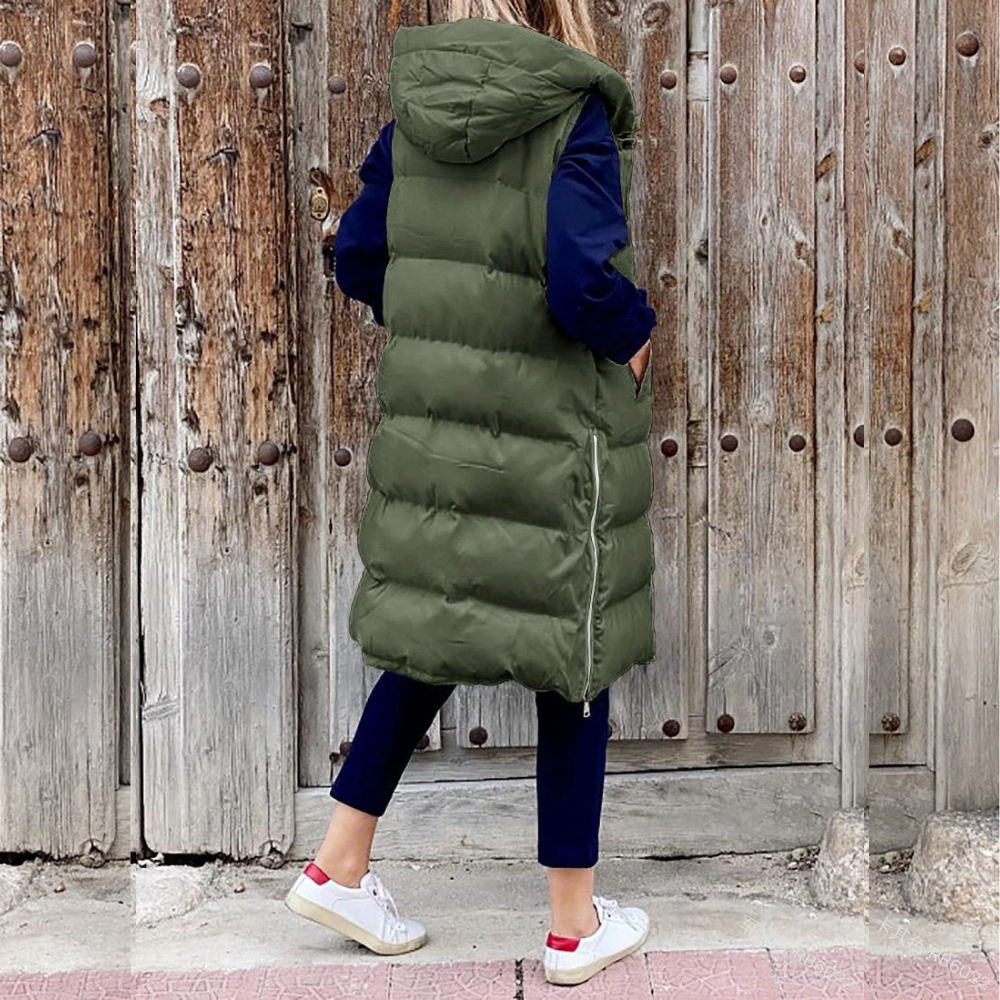 Lillymoda | Emelia - Lange ärmellose Jacke mit Kapuze
