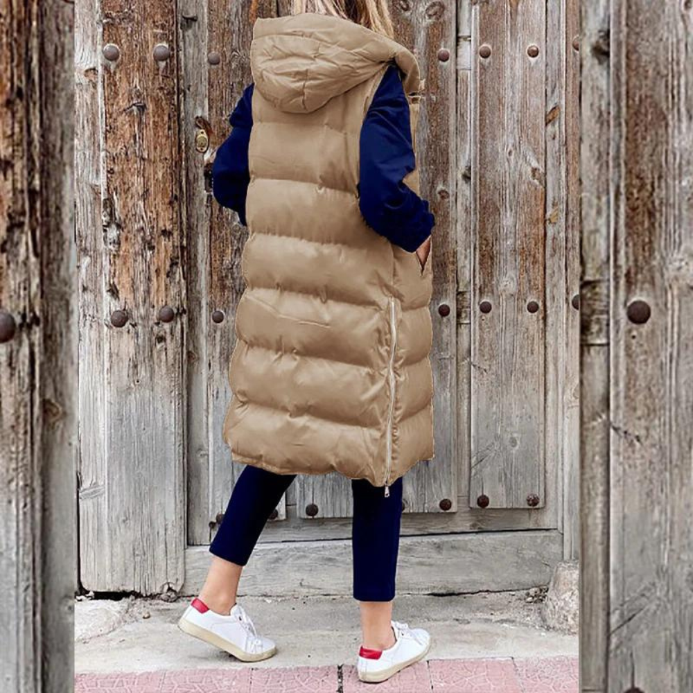 Lillymoda | Emelia - Lange ärmellose Jacke mit Kapuze