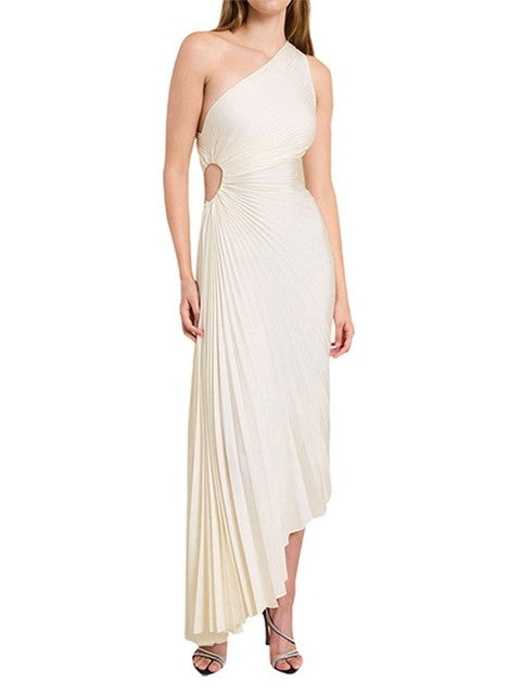 Lillymoda | Belle - Elegantes Plisseekleid mit einer Schulter