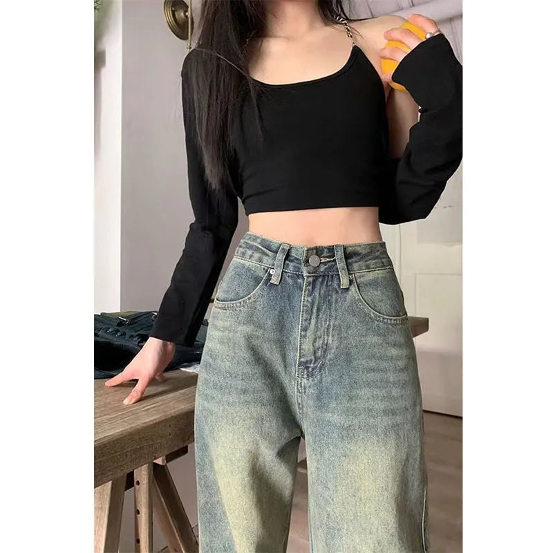 Bobbie- Baggy Straight Denimhose