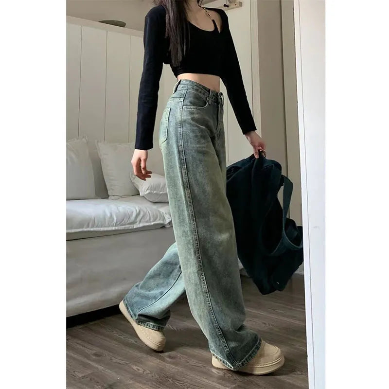 Bobbie- Baggy Straight Denimhose