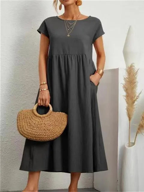 Lillymoda | Isabel - Lässiges Langes Vintage Kleid