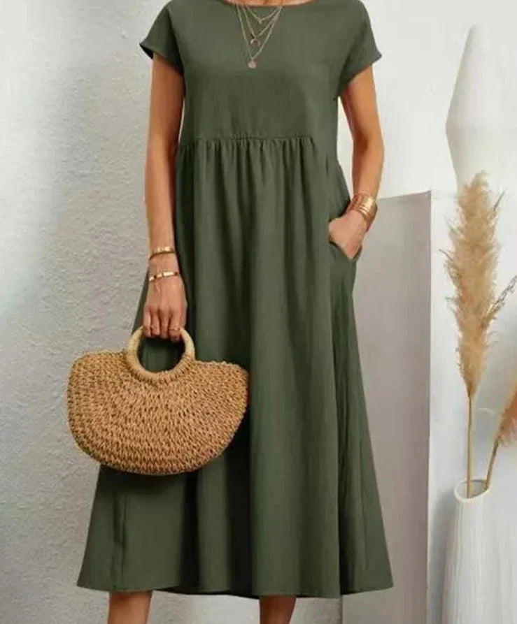 Lillymoda | Isabel - Lässiges Langes Vintage Kleid