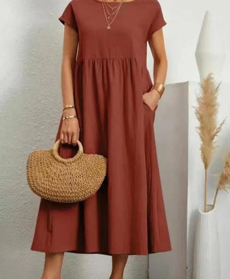 Lillymoda | Isabel - Lässiges Langes Vintage Kleid