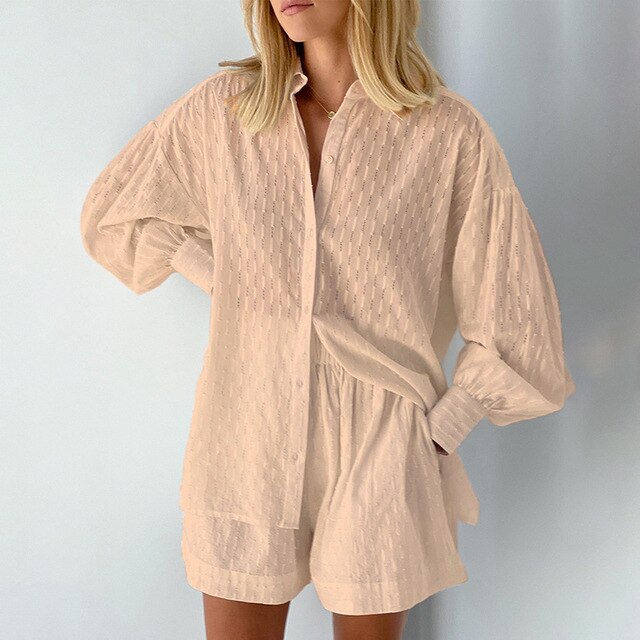 Lillymoda | Arabella - Lässiges Lockeres Set [Hemd+Shorts]