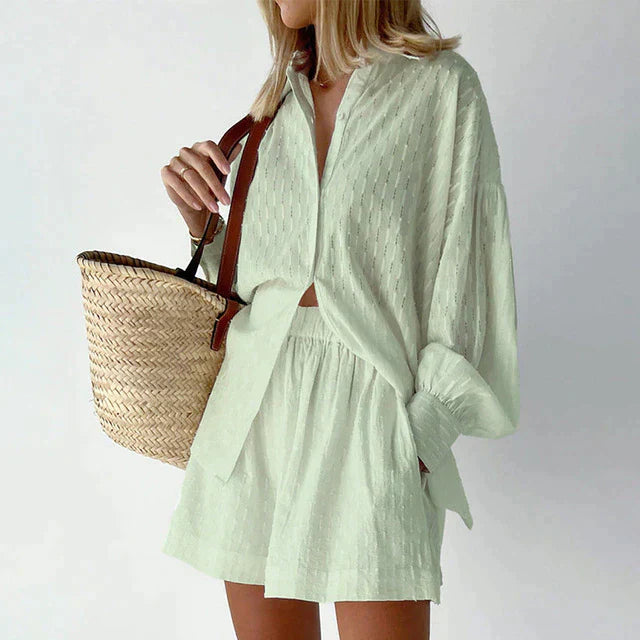 Lillymoda | Arabella - Lässiges Lockeres Set [Hemd+Shorts]