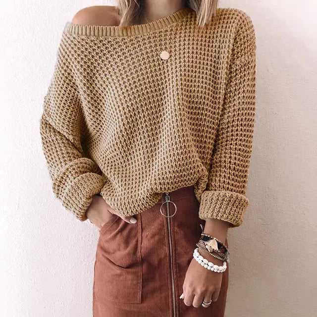 Lillymoda | Angela - Waffel Gestrickter Pullover